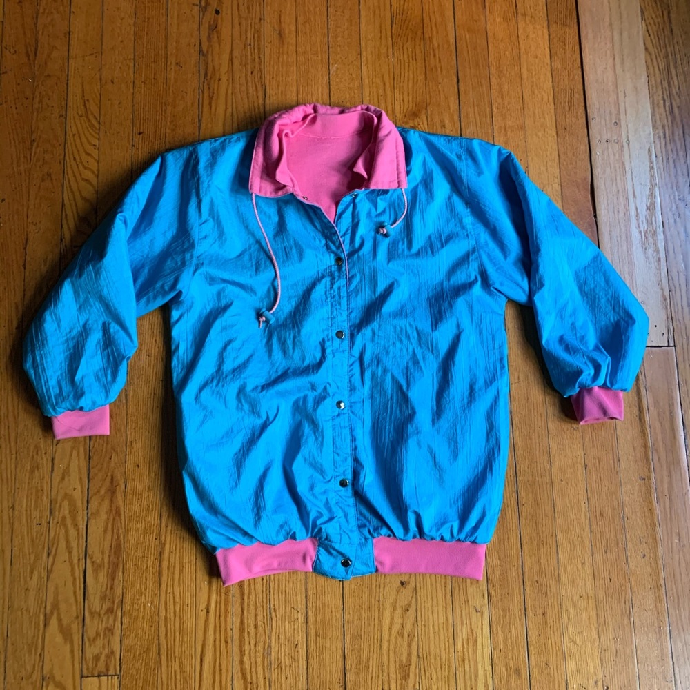 Vintage 1990s Blue & Pink Windbreaker